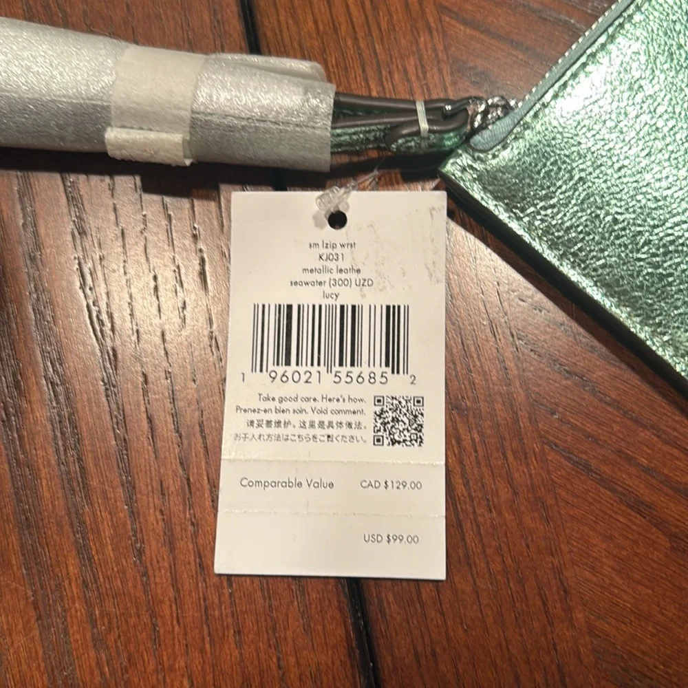 Kate Spade Metallic Mint Pouch